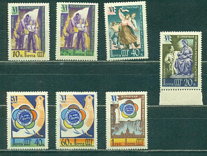 СССР, 1957, №2034-2037, Фестиваль, серия из 7-ми марок **MNH